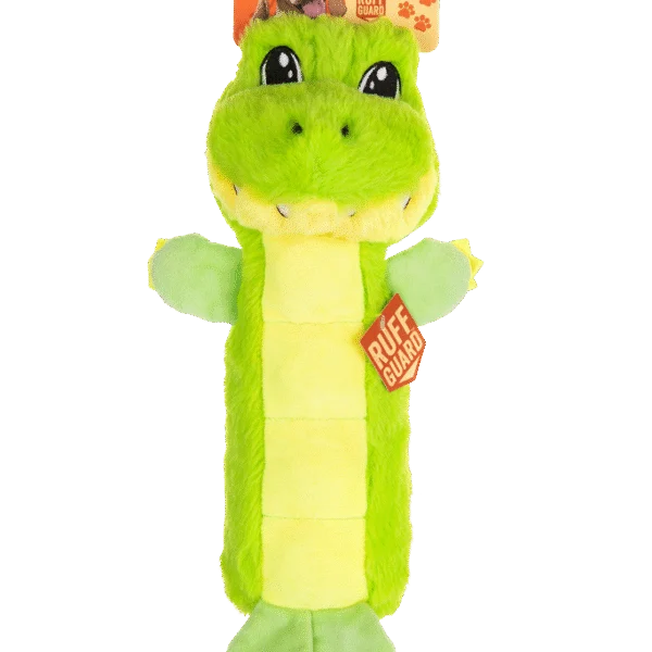 Hondenknuffel van Pluche met Piepvlak en Pieper – Growl Belly Busters Gary de Krokodil
