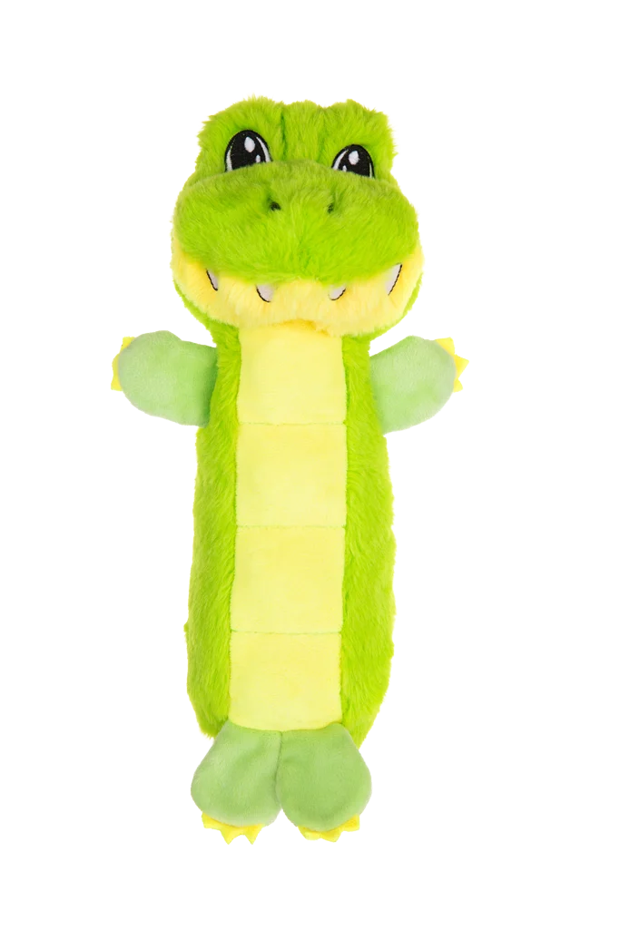 Hondenknuffel van Pluche met Piepvlak en Pieper – Growl Belly Busters Gary de Krokodil - Afbeelding 2