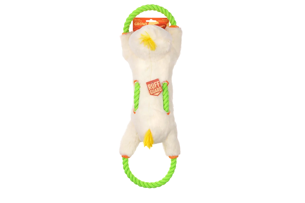Trekspeelgoed voor Honden met Doorlopend Touw en Grote Pieper – Growl Haystackerz Quacker de Eend - Afbeelding 1