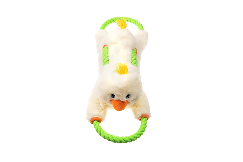 Trekspeelgoed voor Honden met Doorlopend Touw en Grote Pieper – Growl Haystackerz Quacker de Eend - Afbeelding 2
