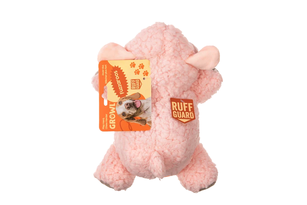 Hondenknuffel van Sherpa Pluche met Grote Pieper – Growl Fuzzaroos Lolly het Lammetje - Afbeelding 4
