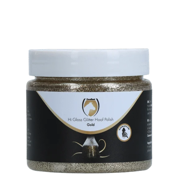 Glitterhoeflak Goud, 150 ml – Excellent Horse Hi Gloss Glitter Hoof Polish