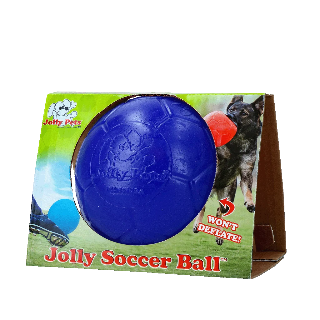 Hondenbal Drijvend Blauw, 15 cm – Jolly Pets Soccer Ball - Afbeelding 1