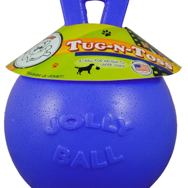 Drijvende Hondenbal Blauw M (15 cm) – Jolly Pets Tug-n-Toss
