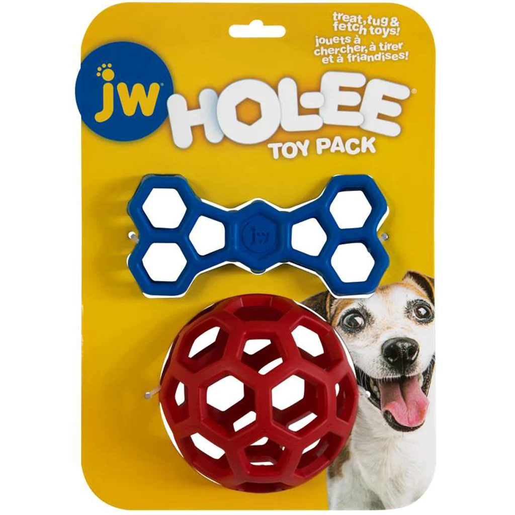Apporteerspeelgoed Set met Roller 11,5 cm en Bot 14 cm – JW Hol-ee Duo - Afbeelding 1