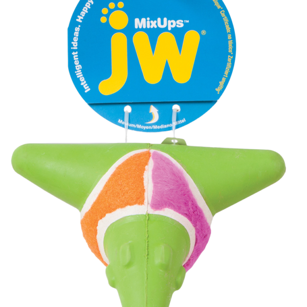 Hondenbal met Pieper en Drie Materialen – JW Mixups Arrow Ball M