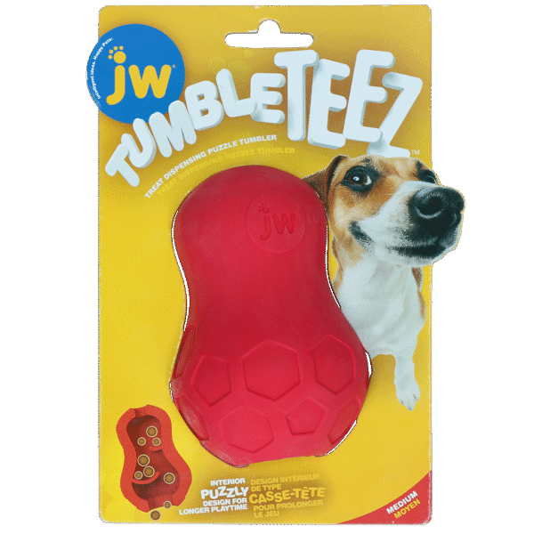 Traktatiespeeltje voor Honden van Rubber – JW Tumble Teez