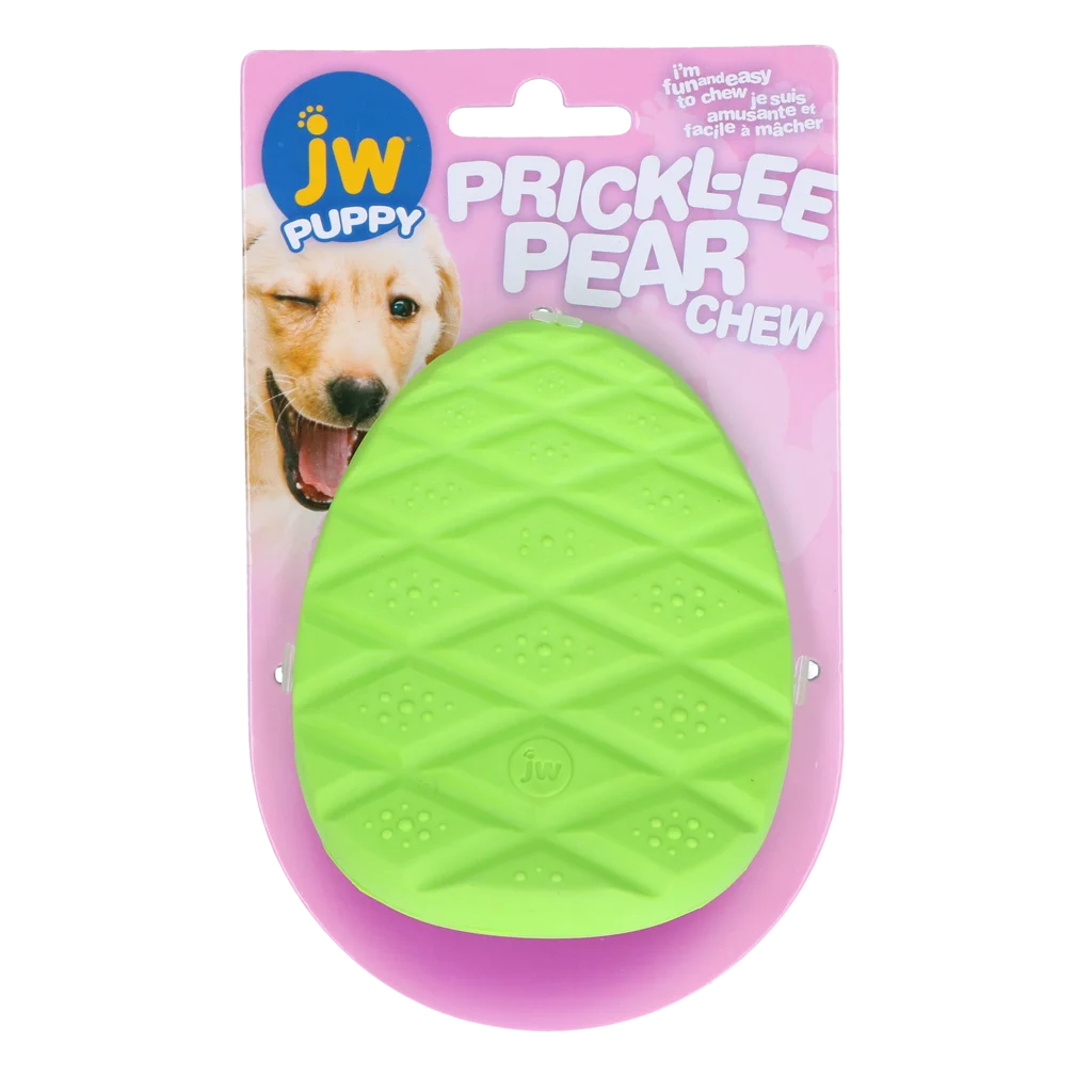 Bijtspeeltje voor Puppy's van Rubber met Textuur – JW Prickl-ee Pear Teether - Afbeelding 1