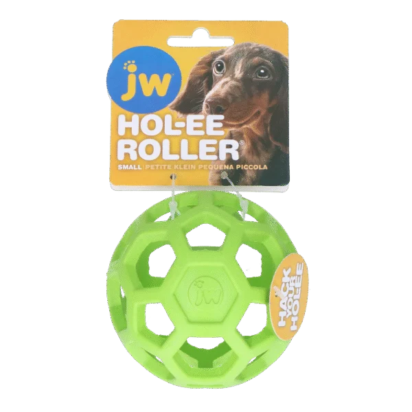 Hondenbal van Natuurrubber voor Traktaties, 9 cm, Groen – JW Hol-ee Roller Small