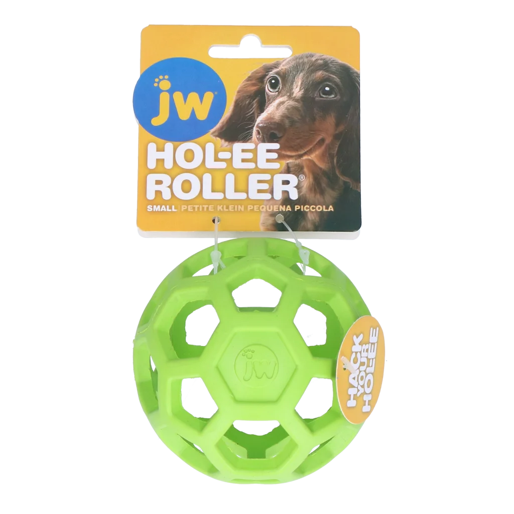 Hondenbal van Natuurrubber voor Traktaties, 9 cm, Groen – JW Hol-ee Roller Small - Afbeelding 1