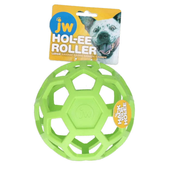 Hondenbal van Natuurrubber voor Traktaties, 15 cm, Groen – JW Hol-ee Roller