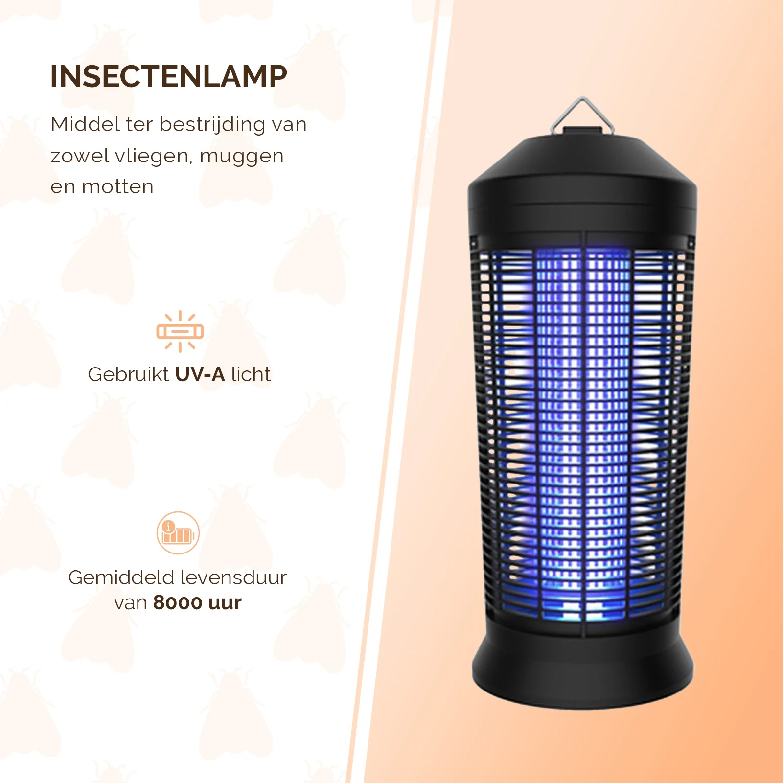 Insectenlamp met UV-A en Elektrocutierooster, 36 W – Knock Pest Insect Killer - Afbeelding 2