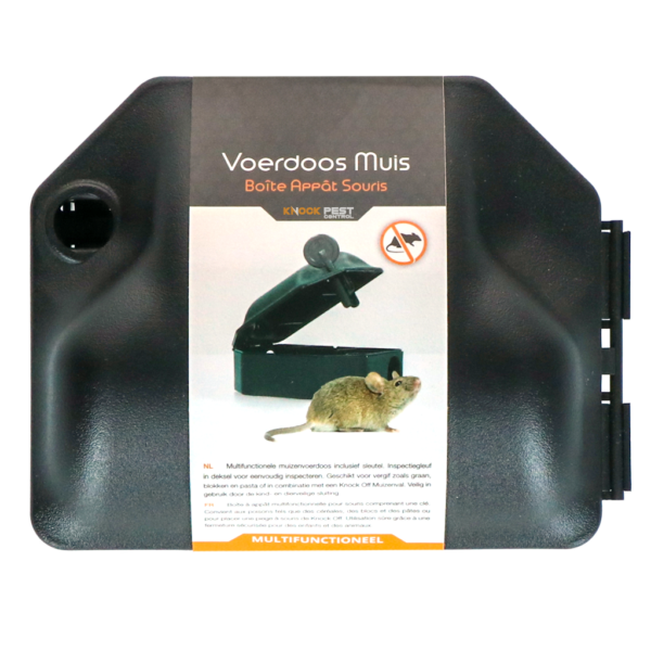 Muizenvoerdoos met Sleutel en Inspectiegleuf, 12,5 x 10,5 x 6,5 cm – Knock Pest