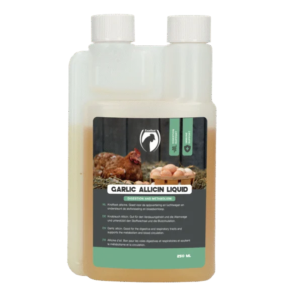 Knoflookmix voor Pluimvee, Vloeibaar 250 ml – Excellent Garlic Allicin Liquid