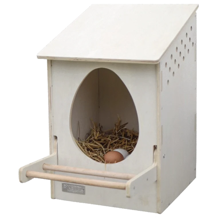 Houten Legnest voor Kippen met Inklapbare Zitstok, Binnenmaat 30 x 29 cm – Kerbl