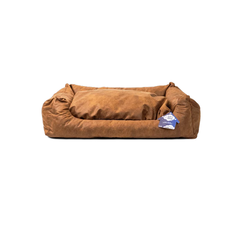 Hondenmand met Uitneembaar Kussen L Cognac – Let's Sleep Sweet Dreams