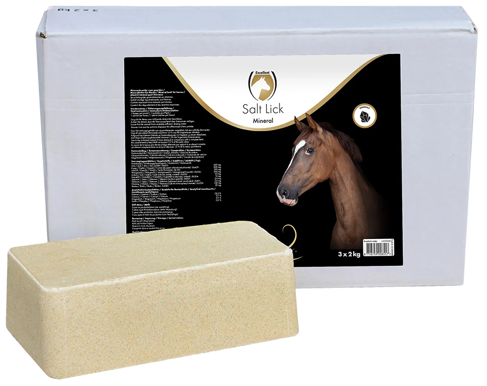LIKS0008.png Liksteen met Mineralen voor Paarden, 3 x 2 kg – Excellent Horse Salt Lick Mineral - Afbeelding 1