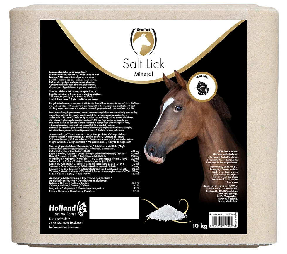 LIKS0009.png Liksteen met Mineralen voor Paarden, 10 kg – Excellent Horse Salt Lick Mineral - Afbeelding 1