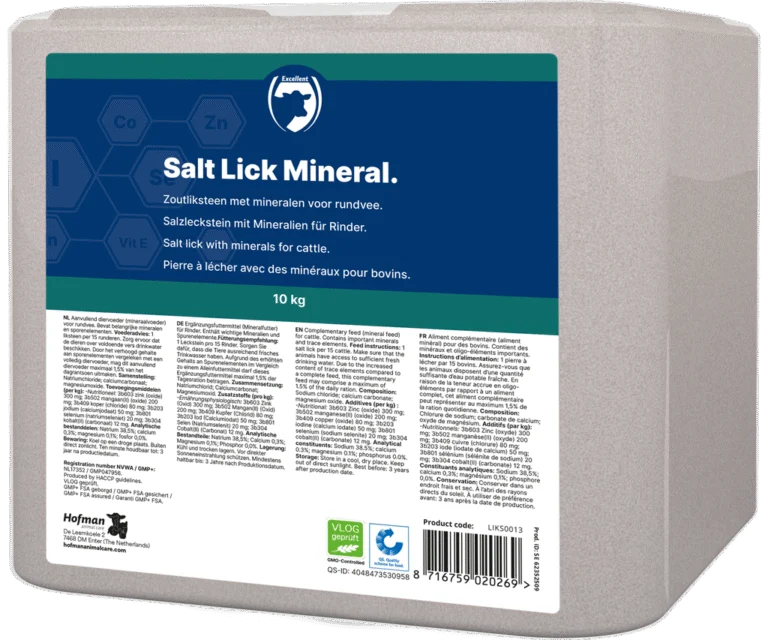Liksteen van Rotszout voor Rundvee, 10 kg – Excellent Mineral Rund