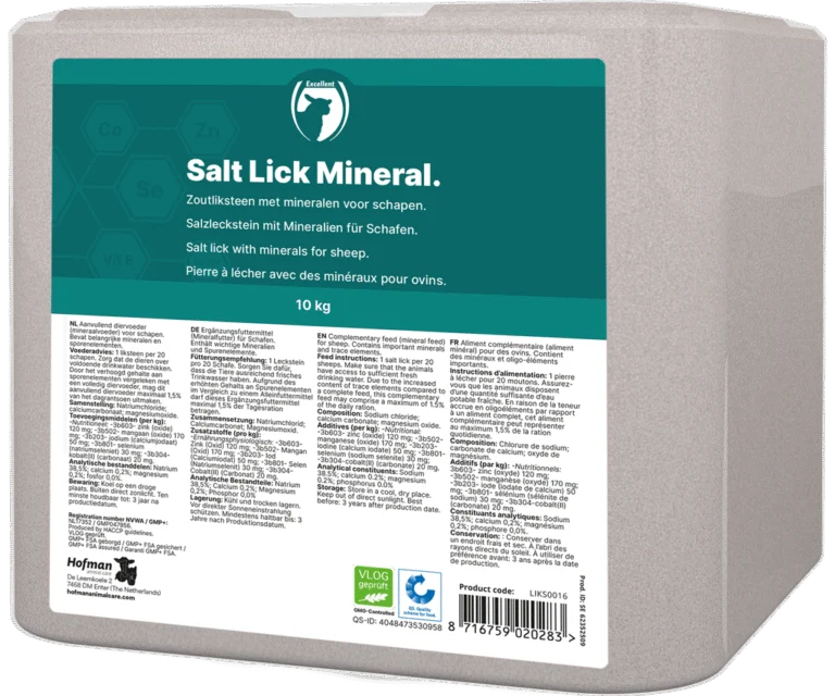 Liksteen van Rotszout voor Schapen, 10 kg – Excellent Mineral Schaap