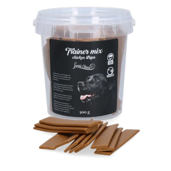 Trainingssnoepjes met Kip, Zachte Strips, 500 g – Luna's Choice Trainer Mix Chicken strips
