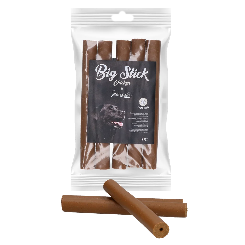 Hondensnack in Zachte Sticks met Kip, 5 Stuks – Luna's Choice Big Stick - Afbeelding 1