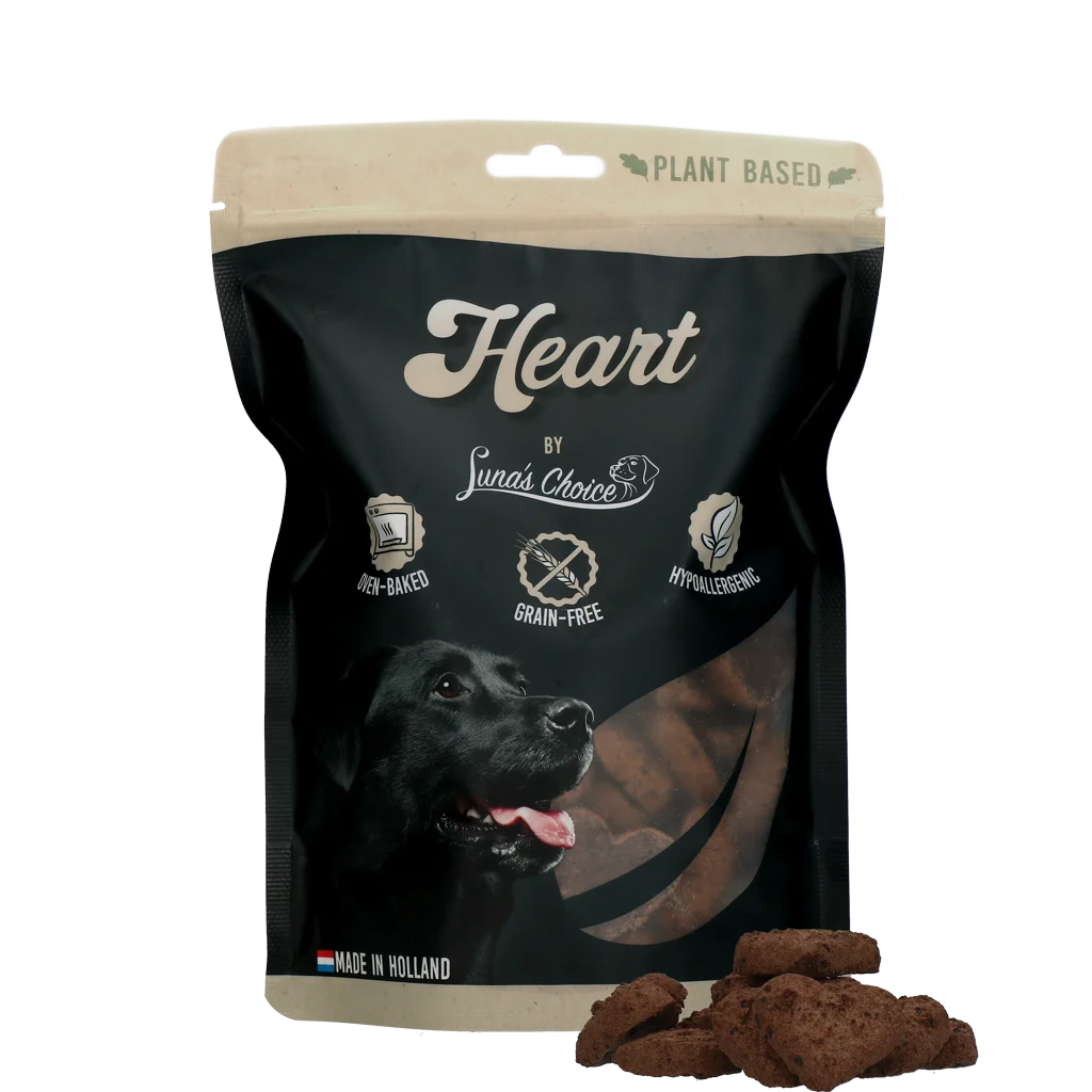 Hondenkoekjes Plantaardig en Graanvrij, Hartjes, 48 Stuks, 360 g – Luna's Choice Plant Based Heart - Afbeelding 1