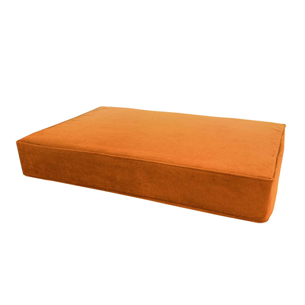 Orthopedisch Hondenkussen met Traagschuim Oranje S, 45 x 55 x 12 cm – Madison Orthopedisch Kussen Velvet - Afbeelding 2