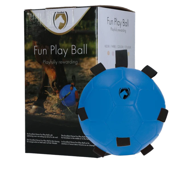 Paardenspeelbal met Elastieken, 19 cm, Blauw – Excellent Horse Fun Play Ball