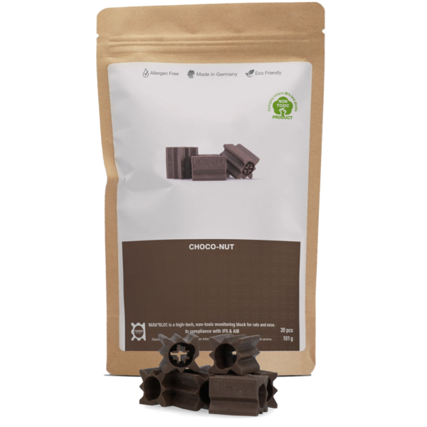 Lokblok van Kunststof voor Muizen en Ratten met Chocoladearoma, 20 Stuks – Nara Bloc