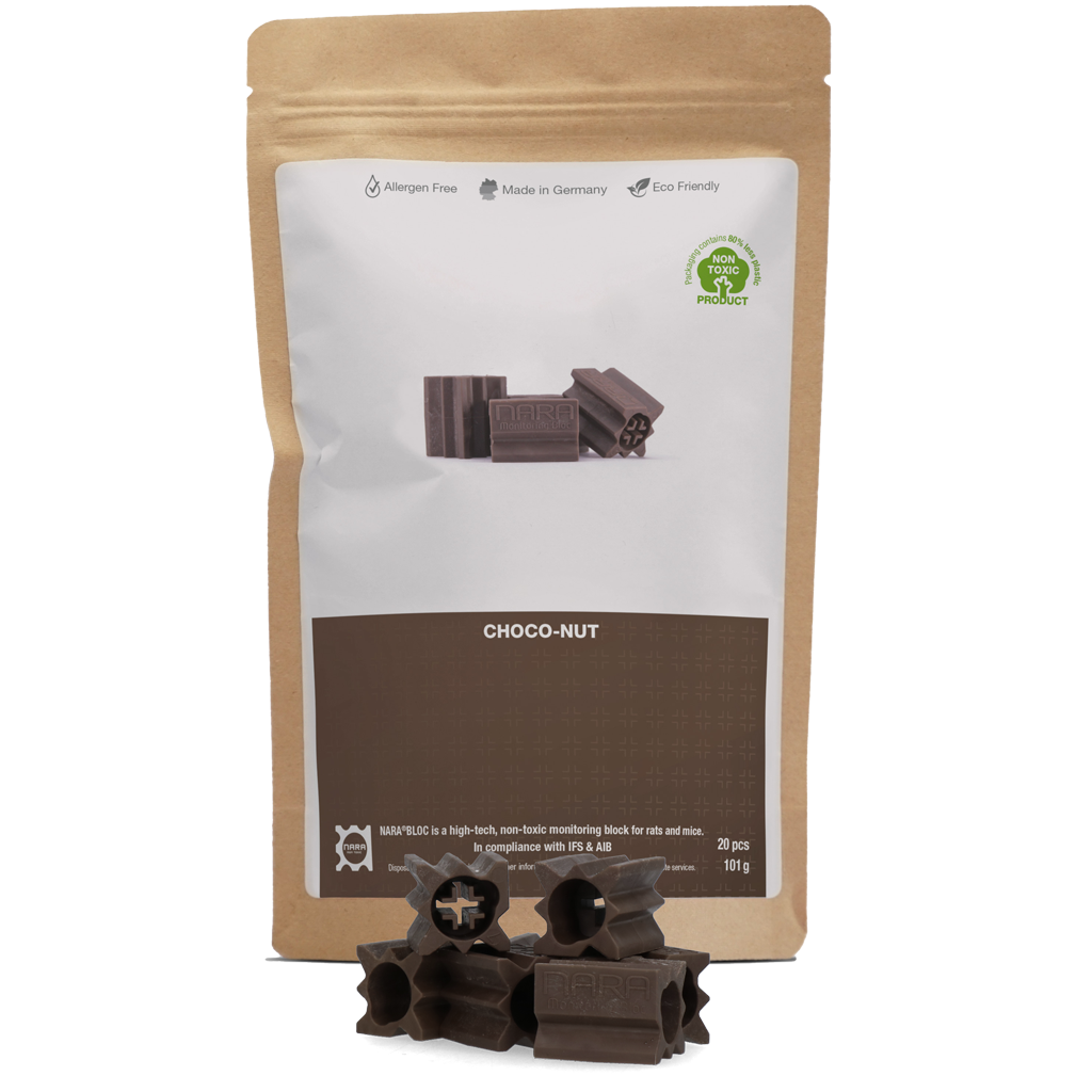 Lokblok van Kunststof voor Muizen en Ratten met Chocoladearoma, 20 Stuks – Nara Bloc