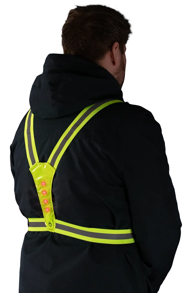 Veiligheidsharnas met LED Verlichting, Verstelbaar, Geel – Nightwalk Human Safety Harness - Afbeelding 4