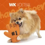 Hondenspeeltje in Handschoenvorm van Latex, Oranje – Holland WK Handschoen - Afbeelding 2
