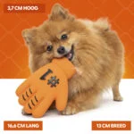 Hondenspeeltje in Handschoenvorm van Latex, Oranje – Holland WK Handschoen - Afbeelding 4