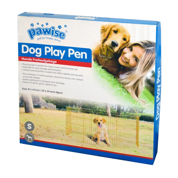 Hondenren Opvouwbaar, 8 Panelen van 60 x 60 cm – Pawise Dog Play Pen S