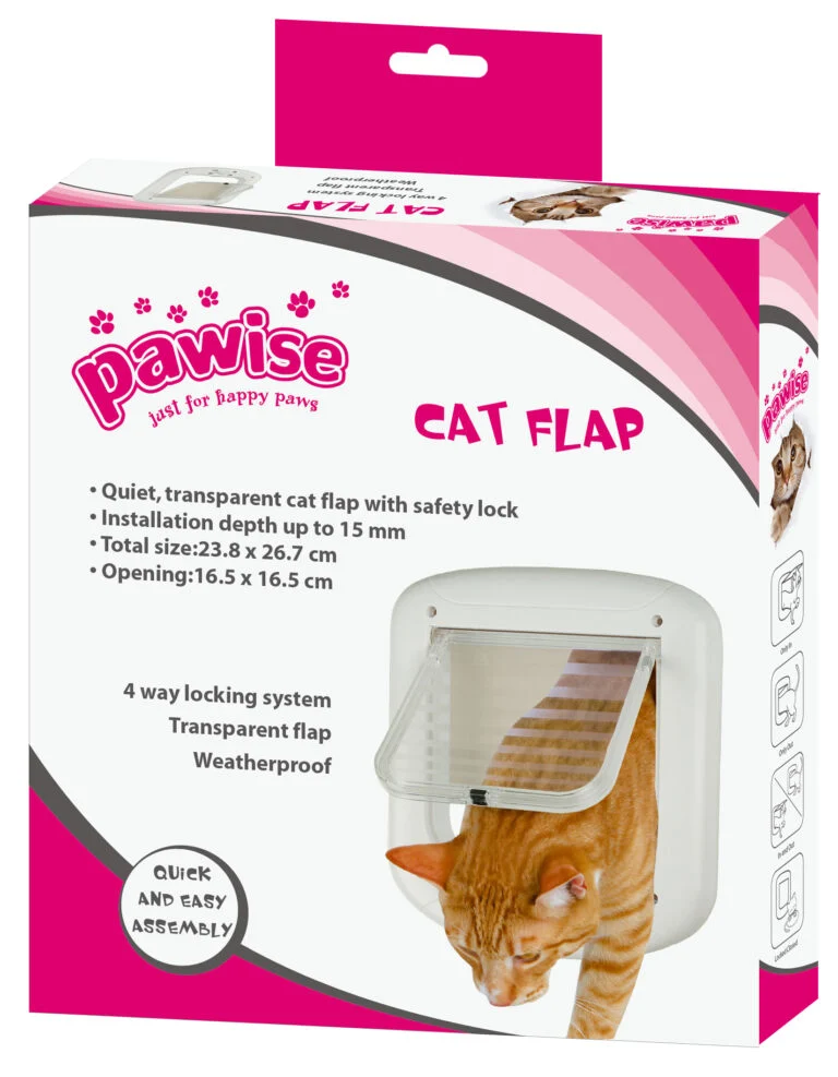 Kattenluik met 4 Standen, 23,8 x 26,7 cm – Pawise