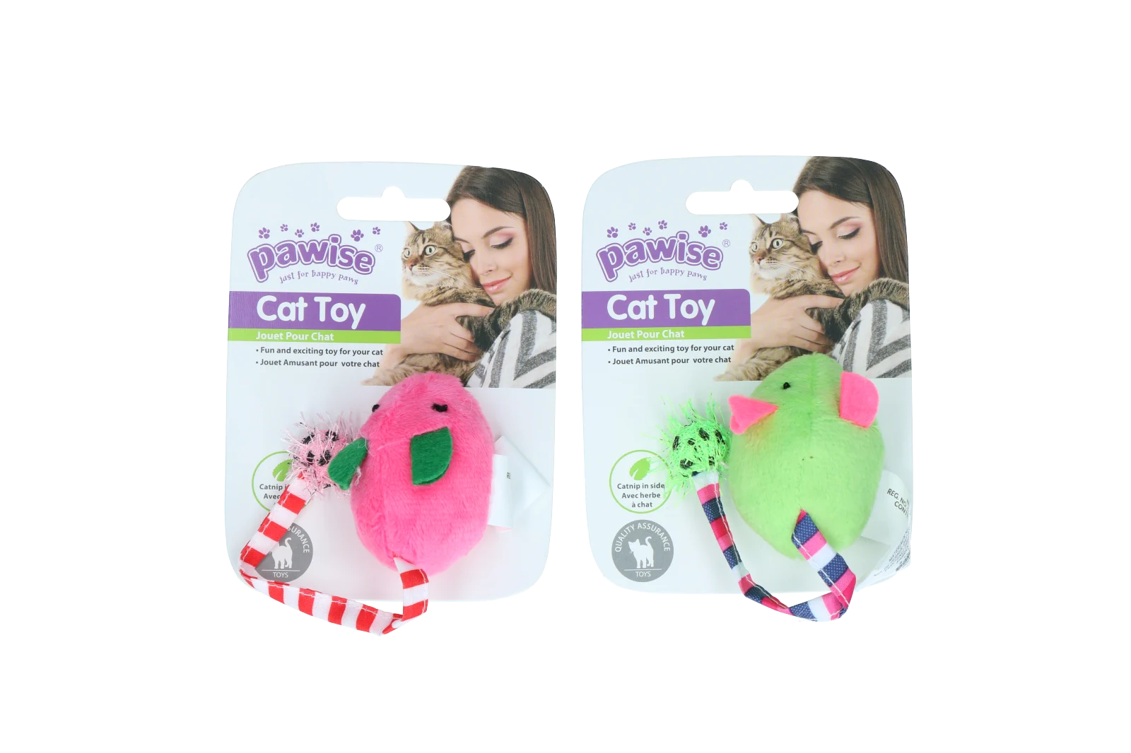 Knuffelmuis met Catnip en Kreukelgeluid, 16 cm – Pawise Plush Mice Toy - Afbeelding 1