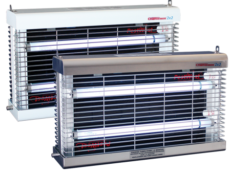 Vliegenlamp met 2 Lijmplaten voor Plafondmontage, Wit – PestWest Chameleon 2x2