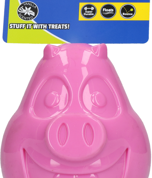 Hondenspeeltje van TPR Rubber met Traktatieopening, 12 cm – Petsport Mojo Friends Varken L