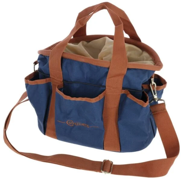 Verzorgingstas met 6 Buitenvakken en Afneembare Schouderriem, Blauw, 28 x 20 x 22 cm – Covalliero Grooming Bag