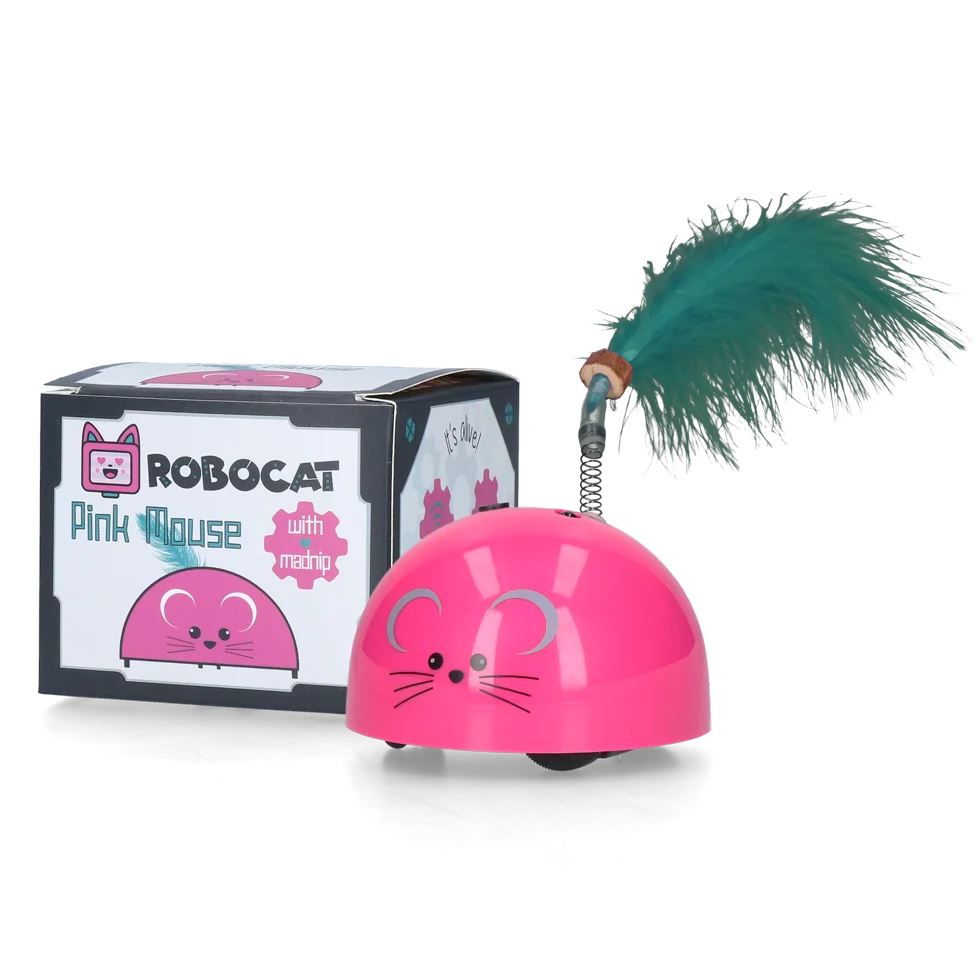 Speelmuis met Bewegingssensor en Madnip, Roze – Robocat Mouse - Afbeelding 1