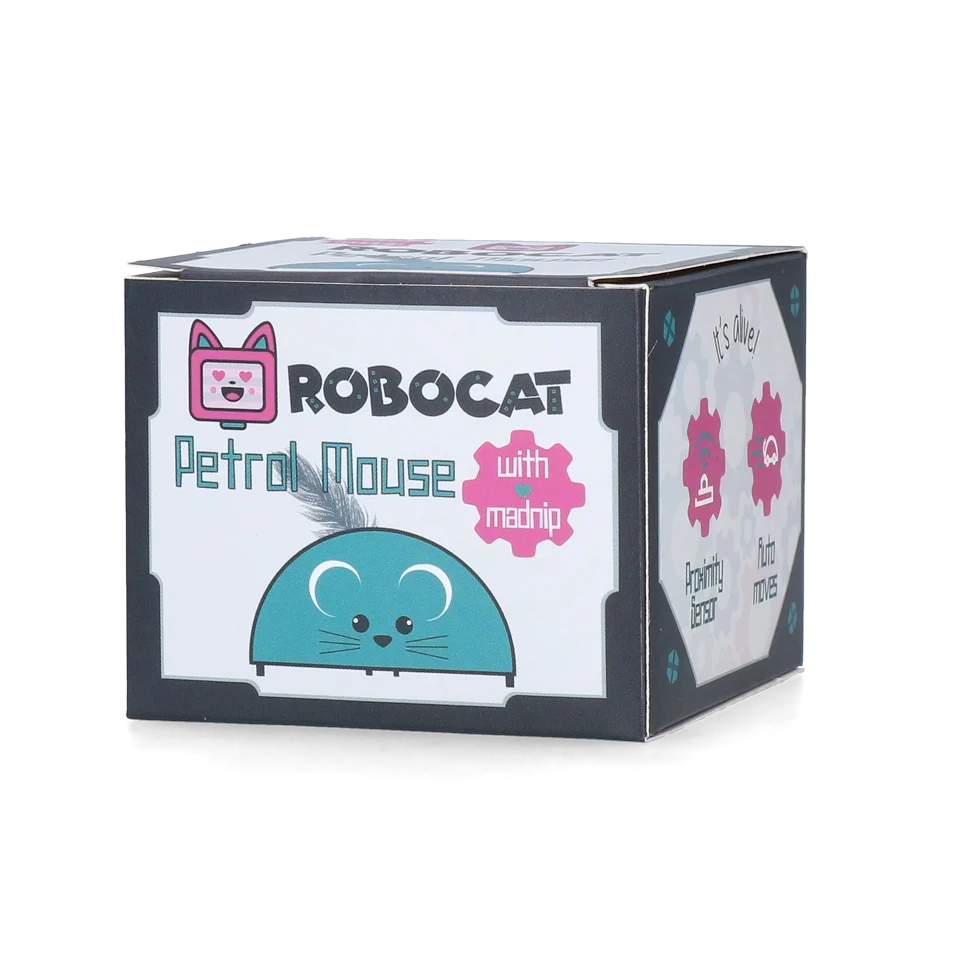 Speelmuis met Bewegingssensor en Madnip, Petrol – Robocat Mouse - Afbeelding 3