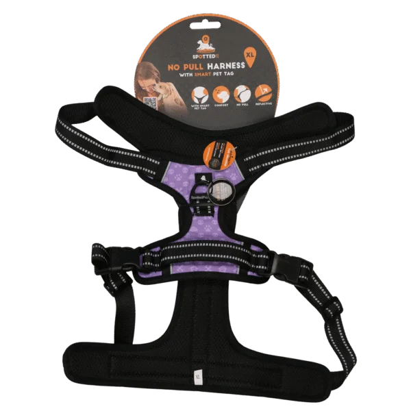 Hondentuig tegen Trekken met Handvat, Paars XL – Spotted! Pro No Pull