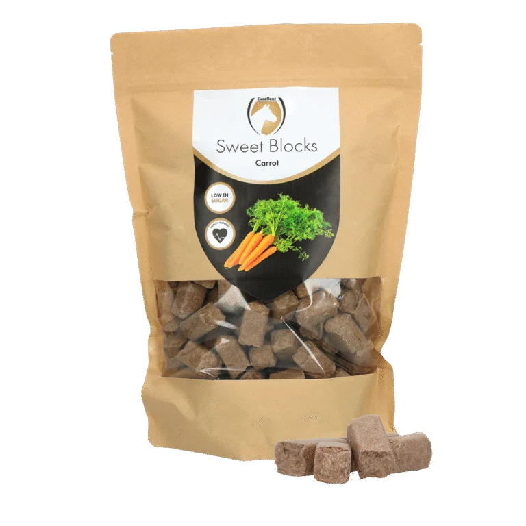 Paardensnoepjes met Wortel, Suikerarm, 1 kg – Excellent Horse Sweet Blocks