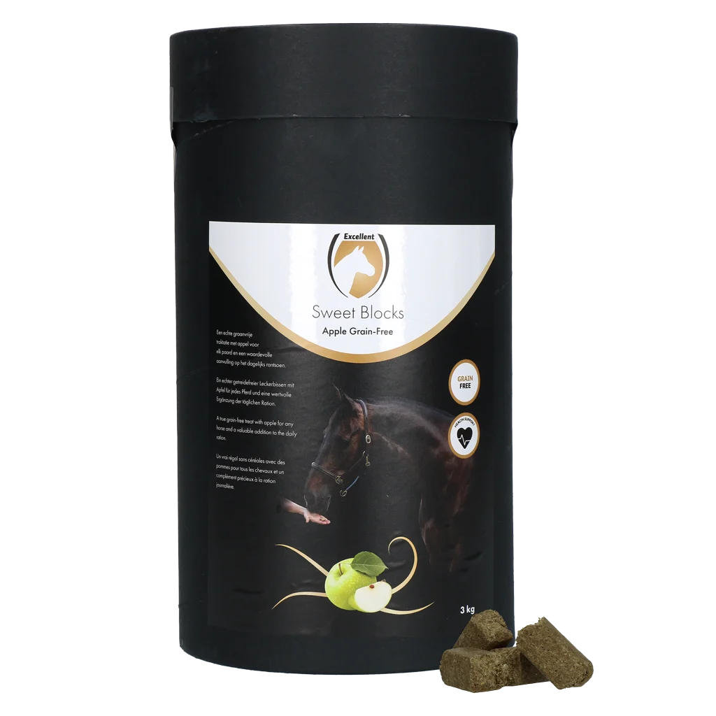 Paardensnoepjes met Appel, Graanvrij, 3 kg – Excellent Horse Sweet Blocks Grain-Free - Afbeelding 1