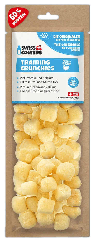 Trainingssnacks voor Honden van Kaas, 30 Beloningen – SwissCowers Cheese Crunchies Training Original