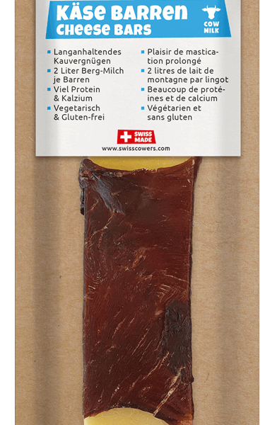 Kaasstaaf voor Honden met Rundvlees, Lactosevrij – SwissCowers Cheese Bars Black Angus L