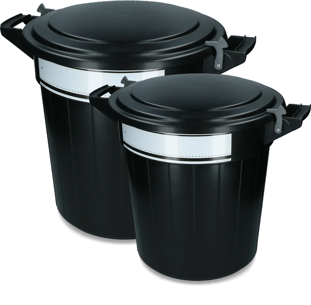 Voerton met Deksel en Slot, 40 l – Vplast - Afbeelding 2