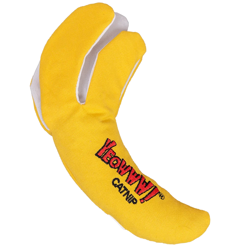Speelbanaan voor Katten, Gepeld en Gevuld met Kattenkruid, 18 cm – Yeowww! Chicata Banana Peeled - Afbeelding 2