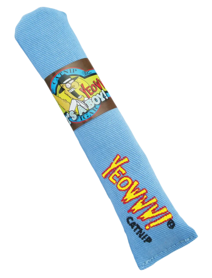 Speelsigaar voor Katten met Kattenkruid, Blauw, 18 cm – Yeowww! Cigar - Afbeelding 1